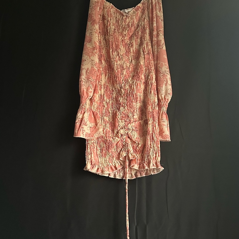 Floral Pink Long Sleeve Dress